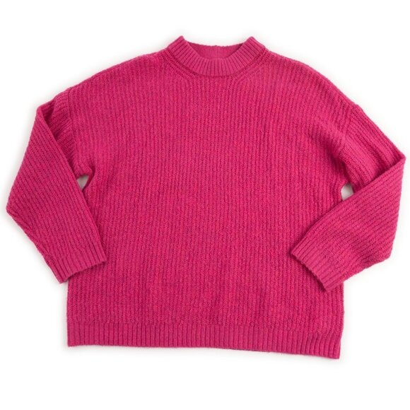 AMERICAN EAGLE hot pink Oversized crewneck stretch sweater size S - Picture 1 of 7